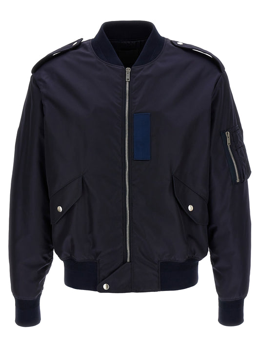Bomber Jacket by Givenchy for men in polyamide blue & signature features an on trend silhouette, showcasing refined and a sophisticated for a truly on trend finish.