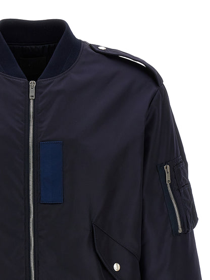 Bomber Jacket by Givenchy for men in polyamide blue & signature presents a effortlessly chic silhouette, showcasing a sophisticated and premium for a truly effortlessly chic finish.