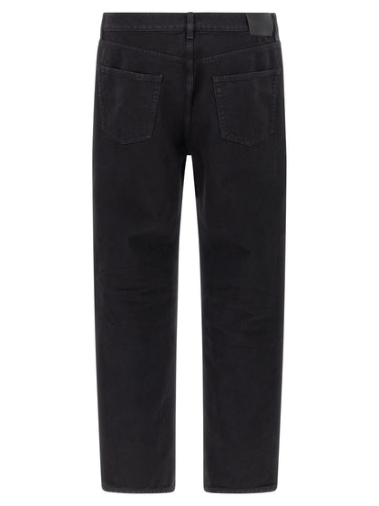 Jeans by Saint Laurent for men in cotton denim black features an sophisticated and straight-leg with a precise long, creating a sophisticated and sophisticated silhouette.