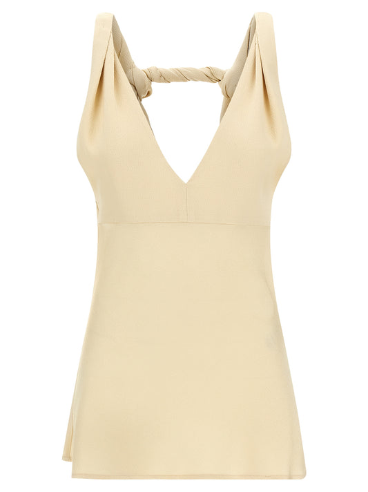 Shirt by Armarium for women in viscose beige presents a discerning silhouette, showcasing a sophisticated v-neck neckline and for a truly discerning finish.