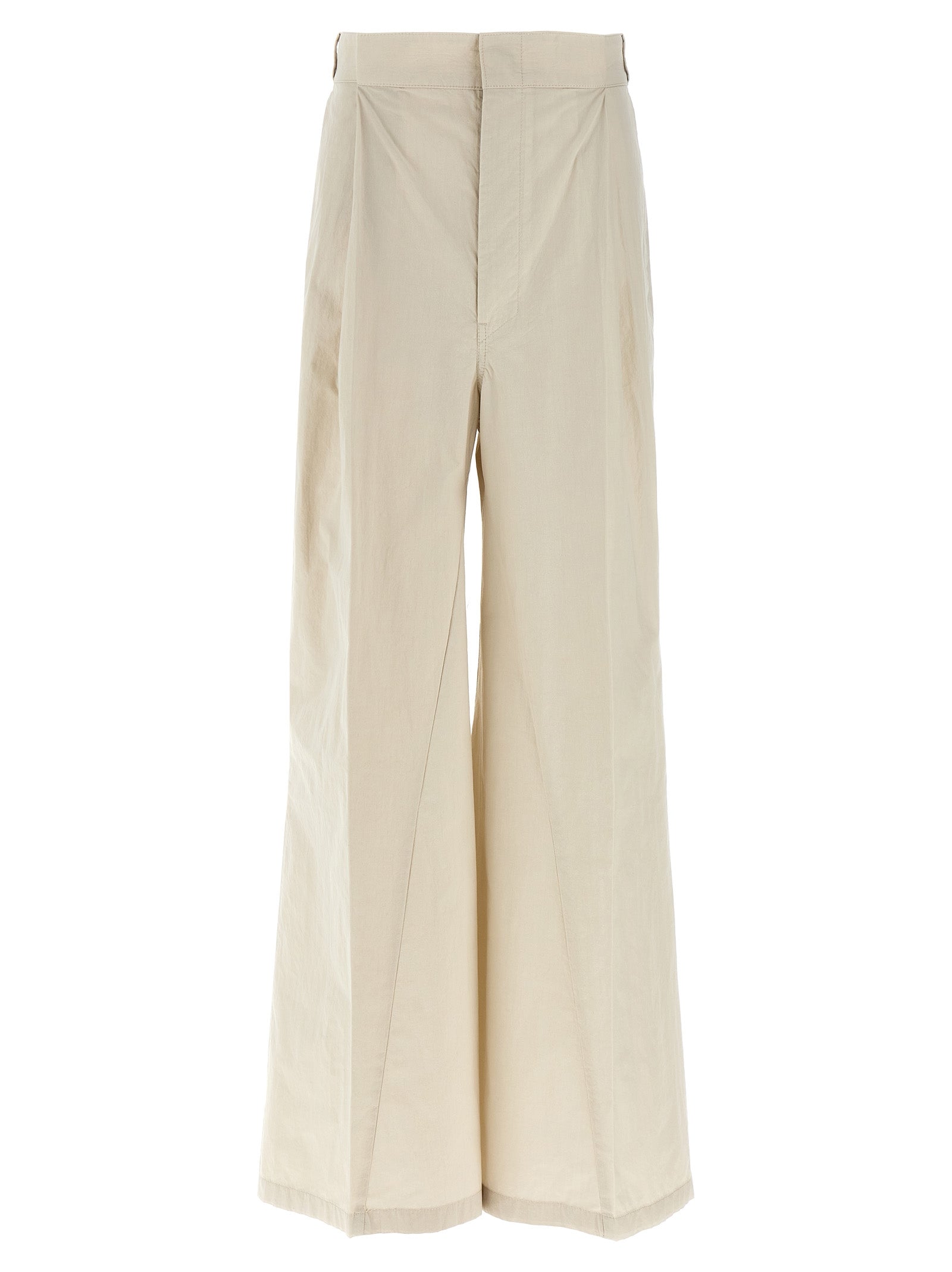 Casual Pants by Maison Margiela for women in polyamide cotton beige presents a refined pantology silhouette, artfully defined by a refined pantology wide, long, and a sophisticated .