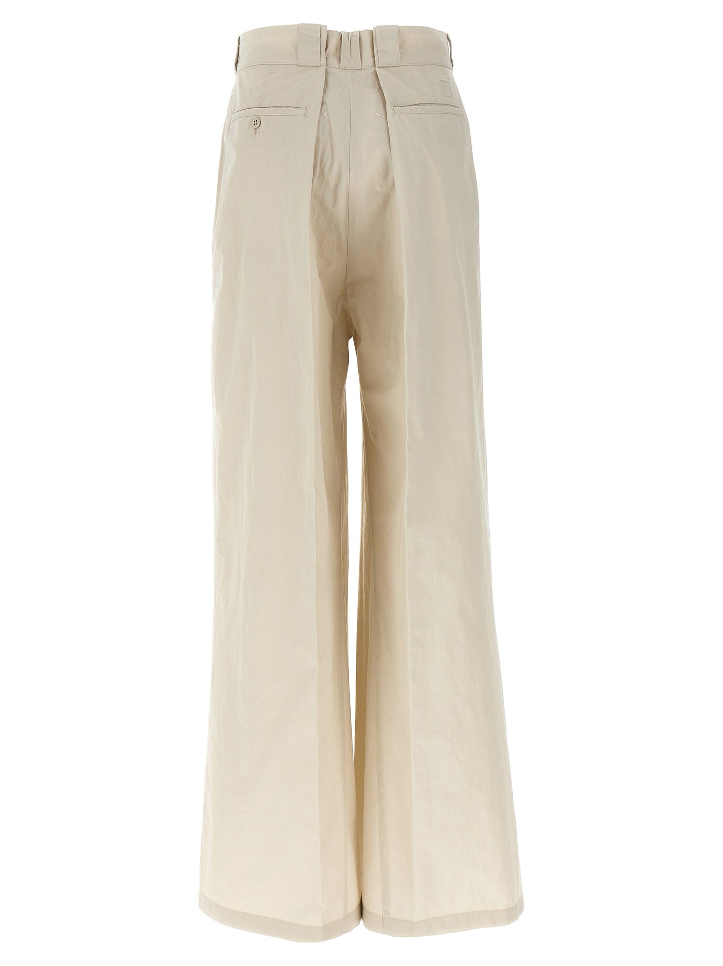 Casual Pants by Maison Margiela for women in polyamide cotton beige features an sophisticated and wide with a precise long, creating a sophisticated and sophisticated silhouette.
