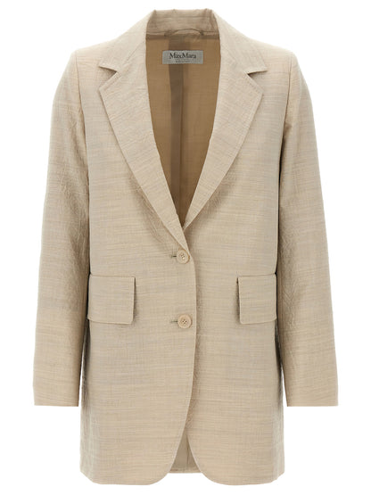 Blazer by Max Mara for women in virgin wool beige features an crisp silhouette with sophisticated and a crisp for a truly crisp finish.
