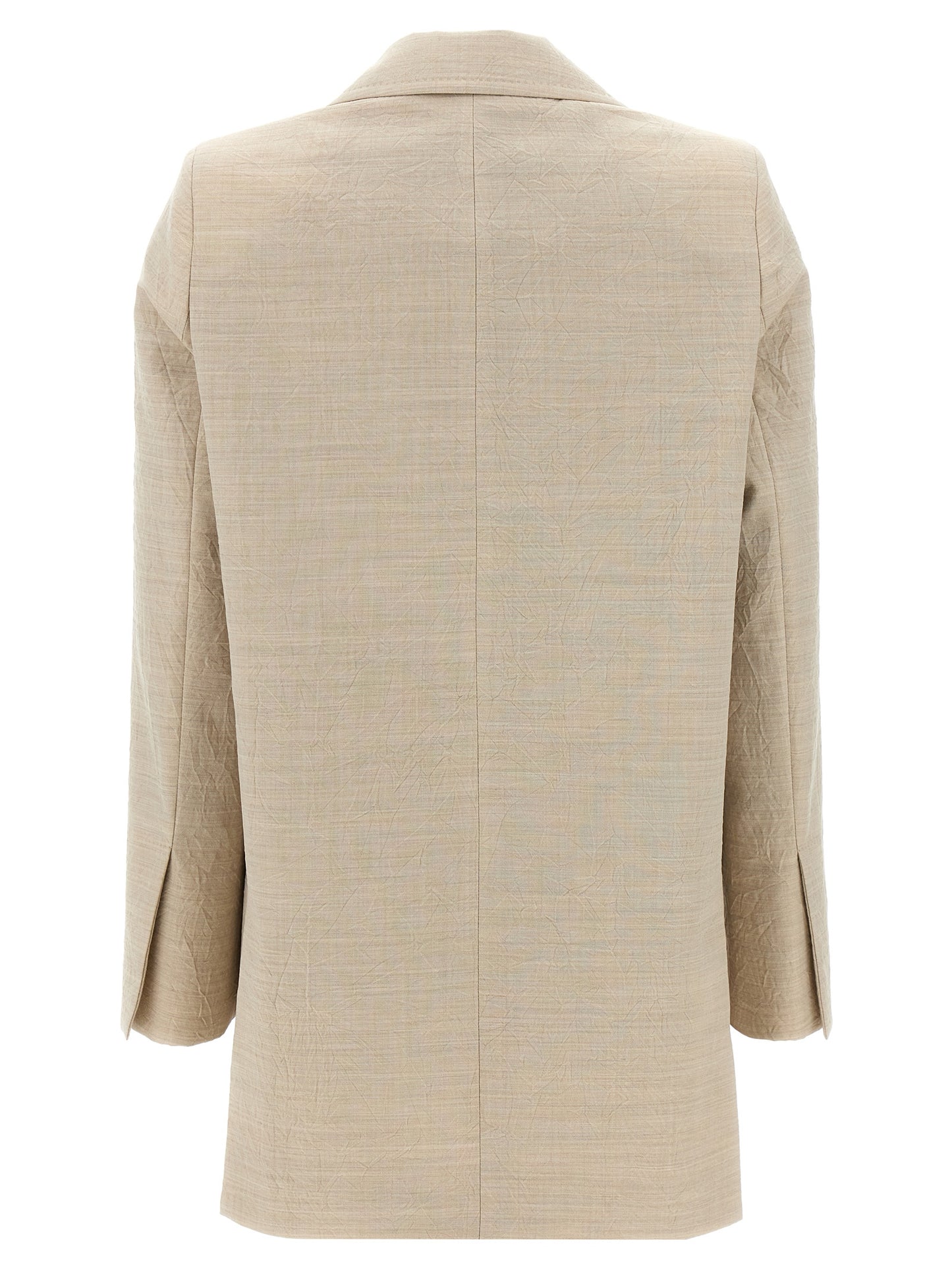 Blazer by Max Mara for women in virgin wool beige showcases a polished silhouette, highlighted by a refined and polished for a sophisticated finish.