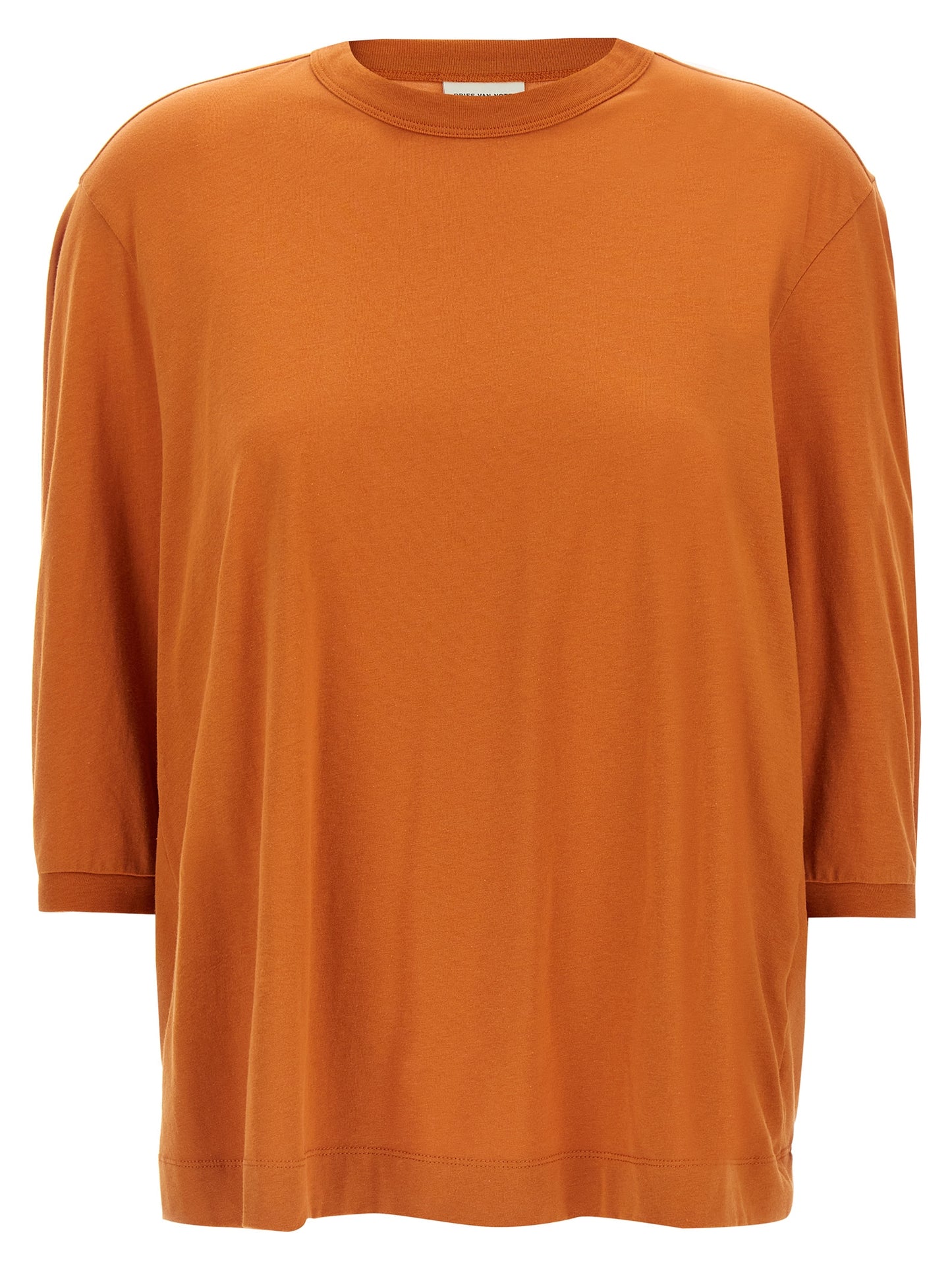 T-Shirt by Dries Van Noten for women in cotton orange showcases a chic silhouette, artfully detailed with a chic and for a chic finish.