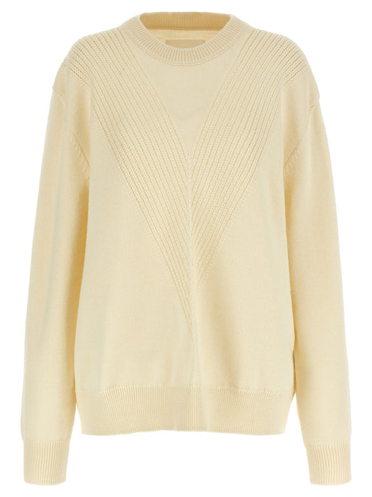 Cardigan by Jil Sander for men in wool white showcases a luxurious silhouette, meticulously detailed with a sophisticated crew neckline and for a refined finish.