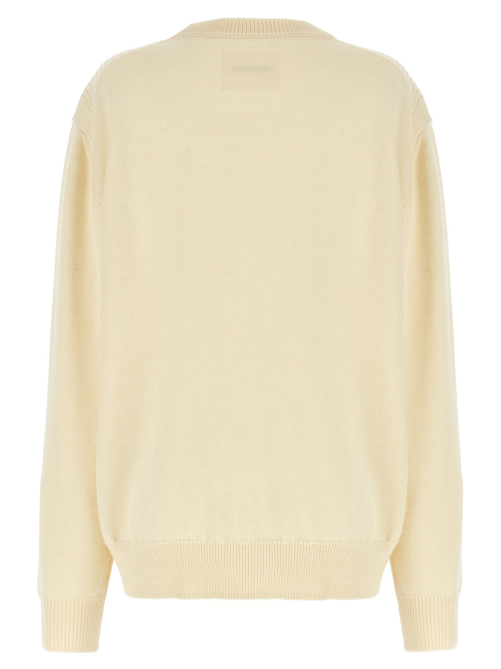 Cardigan by Jil Sander for men in wool white features an crisp silhouette, showcasing a sophisticated crew neckline and detail for a truly crisp finish.