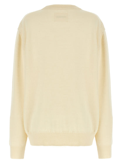 Cardigan by Jil Sander for men in wool white features an crisp silhouette, showcasing a sophisticated crew neckline and detail for a truly crisp finish.