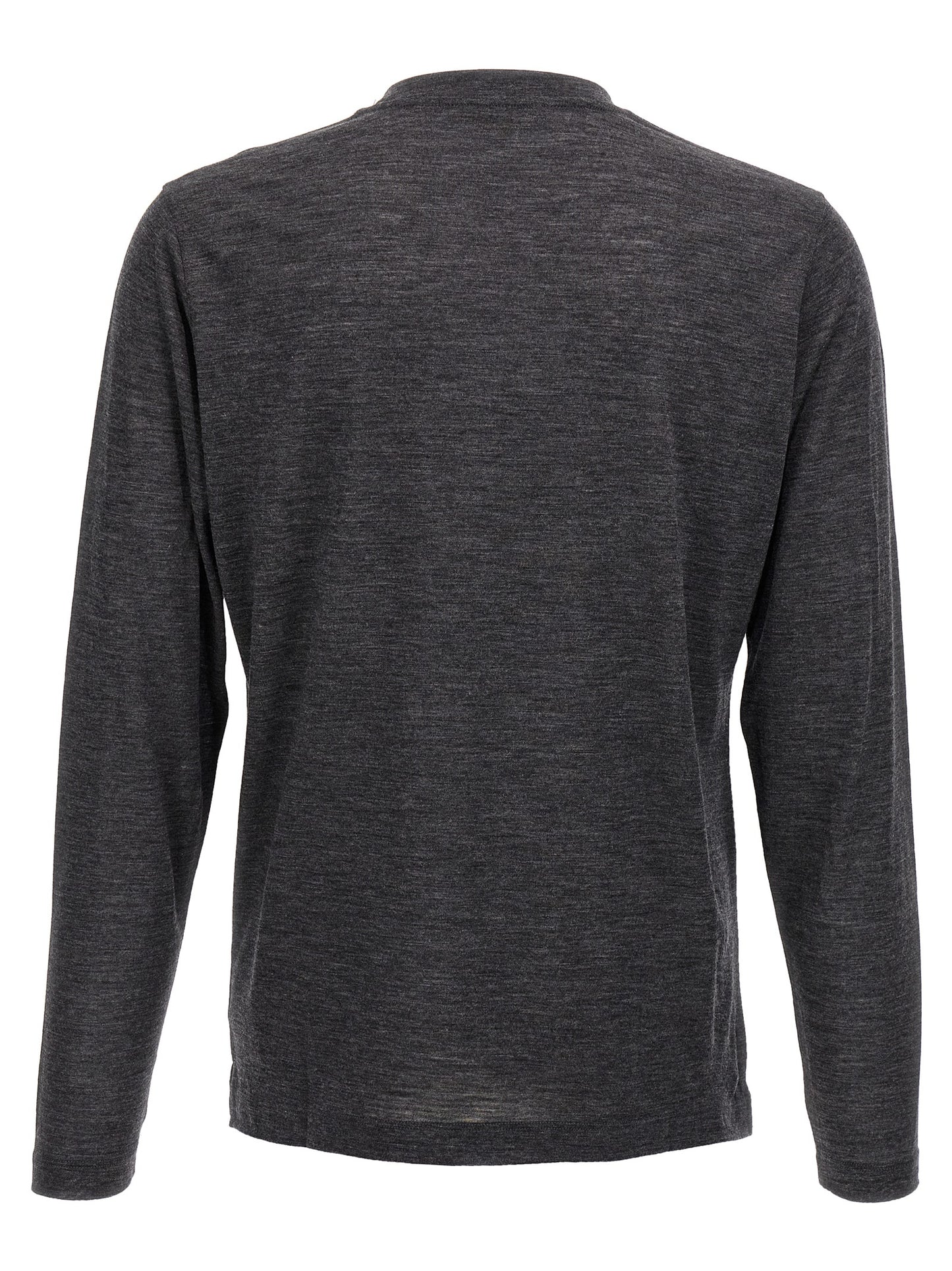 Activewear T-Shirt by ZANONE for men in virgin wool gray features an athletic silhouette with sleeves and a crew neckline neckline, enhanced by high-performance .