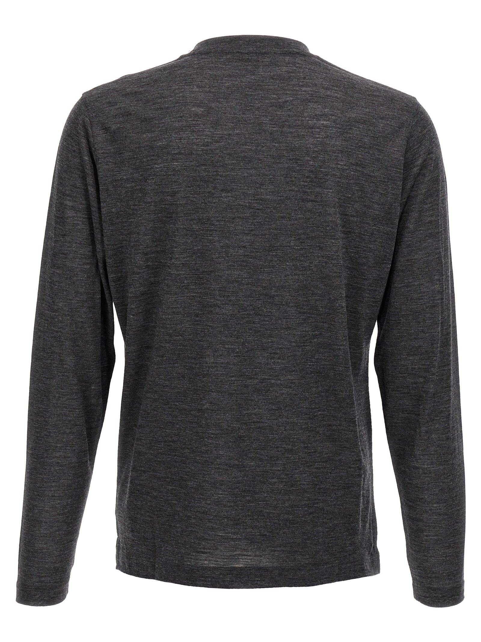 Activewear T-Shirt by ZANONE for men in virgin wool gray features an athletic silhouette with sleeves and a crew neckline neckline, enhanced by high-performance .