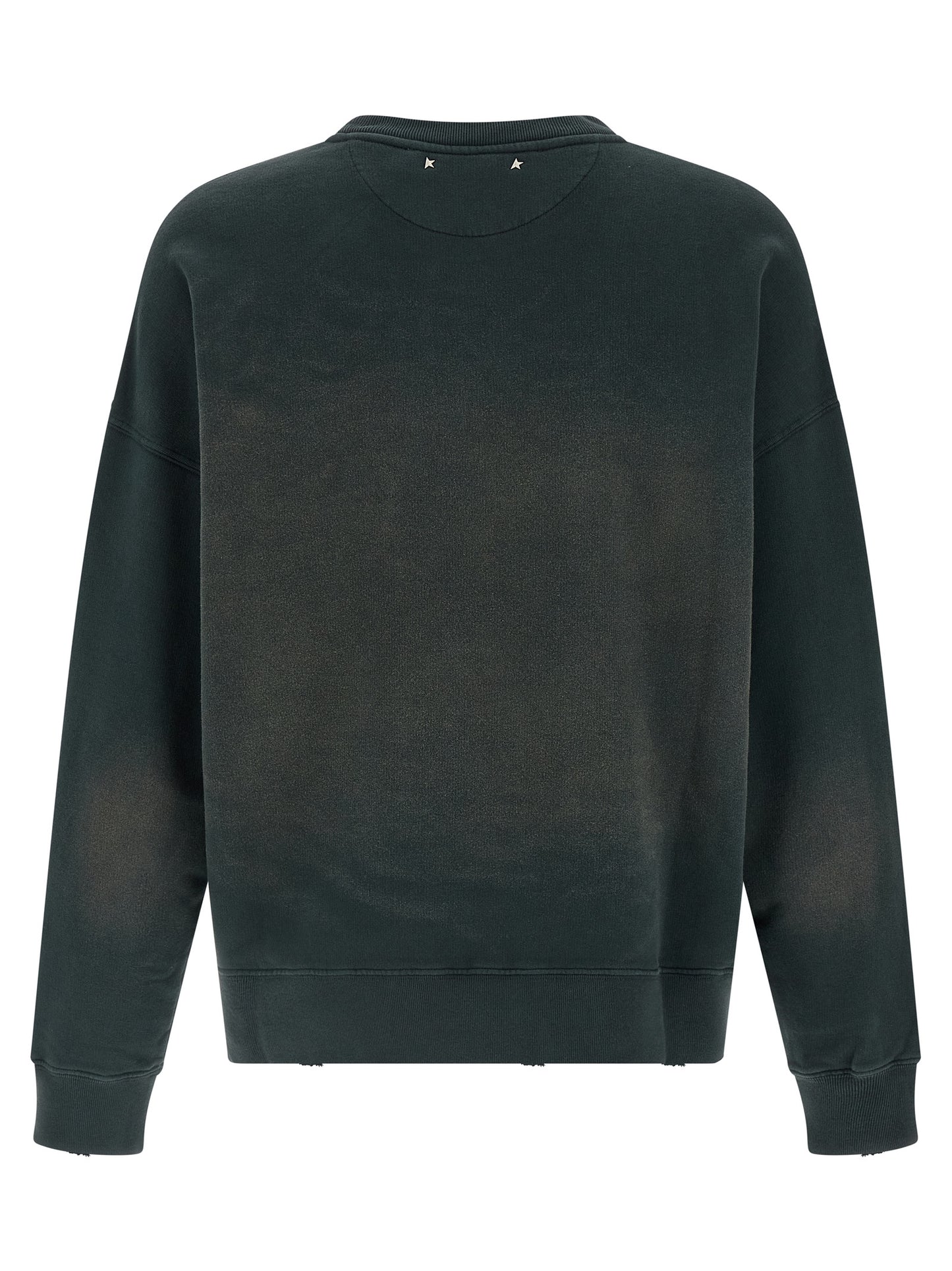 Sweatshirt by Golden Goose for men in cotton black showcases a slouchy chic silhouette, artfully detailed with a slouchy chic crew neckline and for a slouchy chic finish.