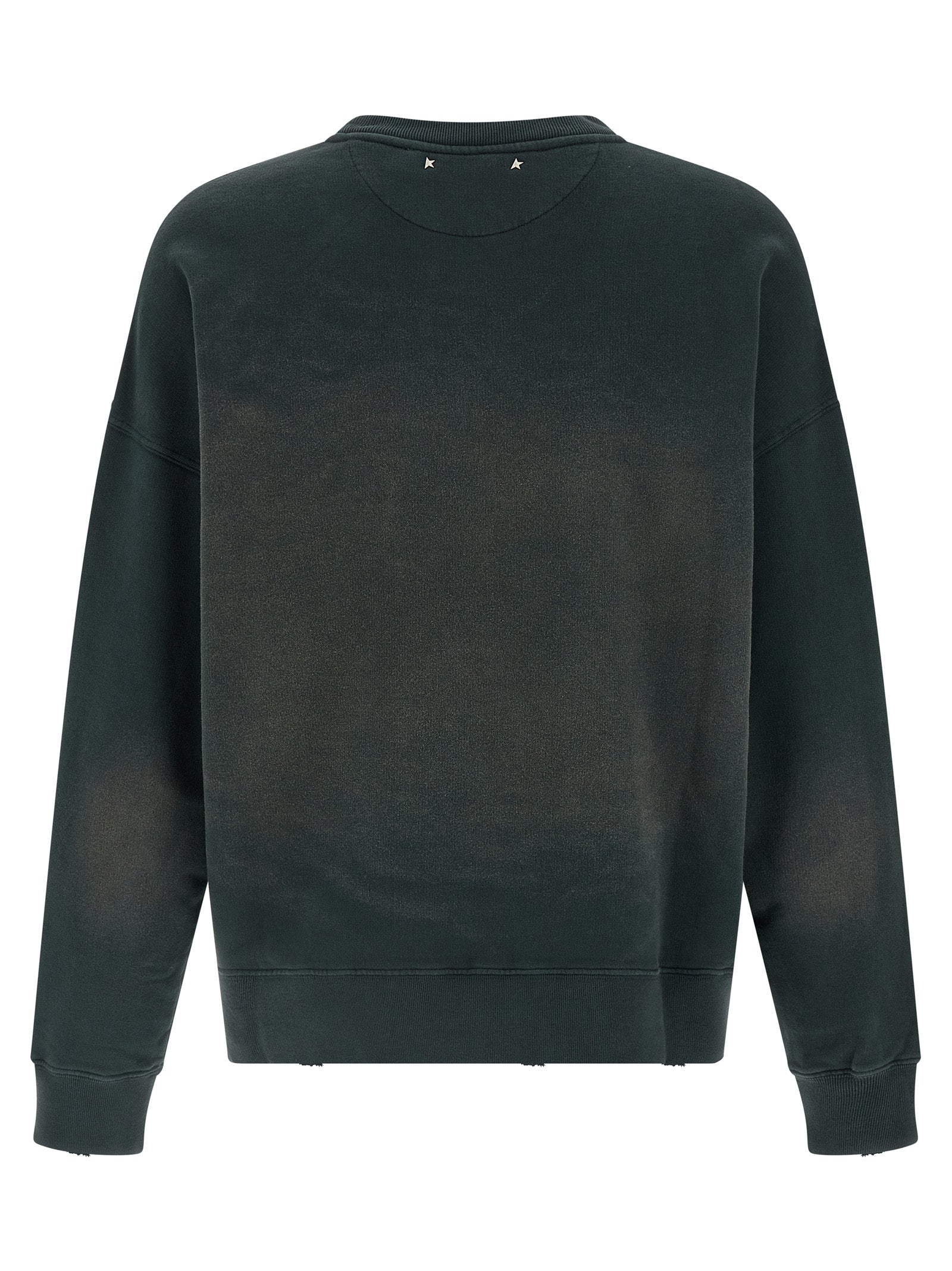 Sweatshirt by Golden Goose for men in cotton black showcases a slouchy chic silhouette, artfully detailed with a slouchy chic crew neckline and for a slouchy chic finish.