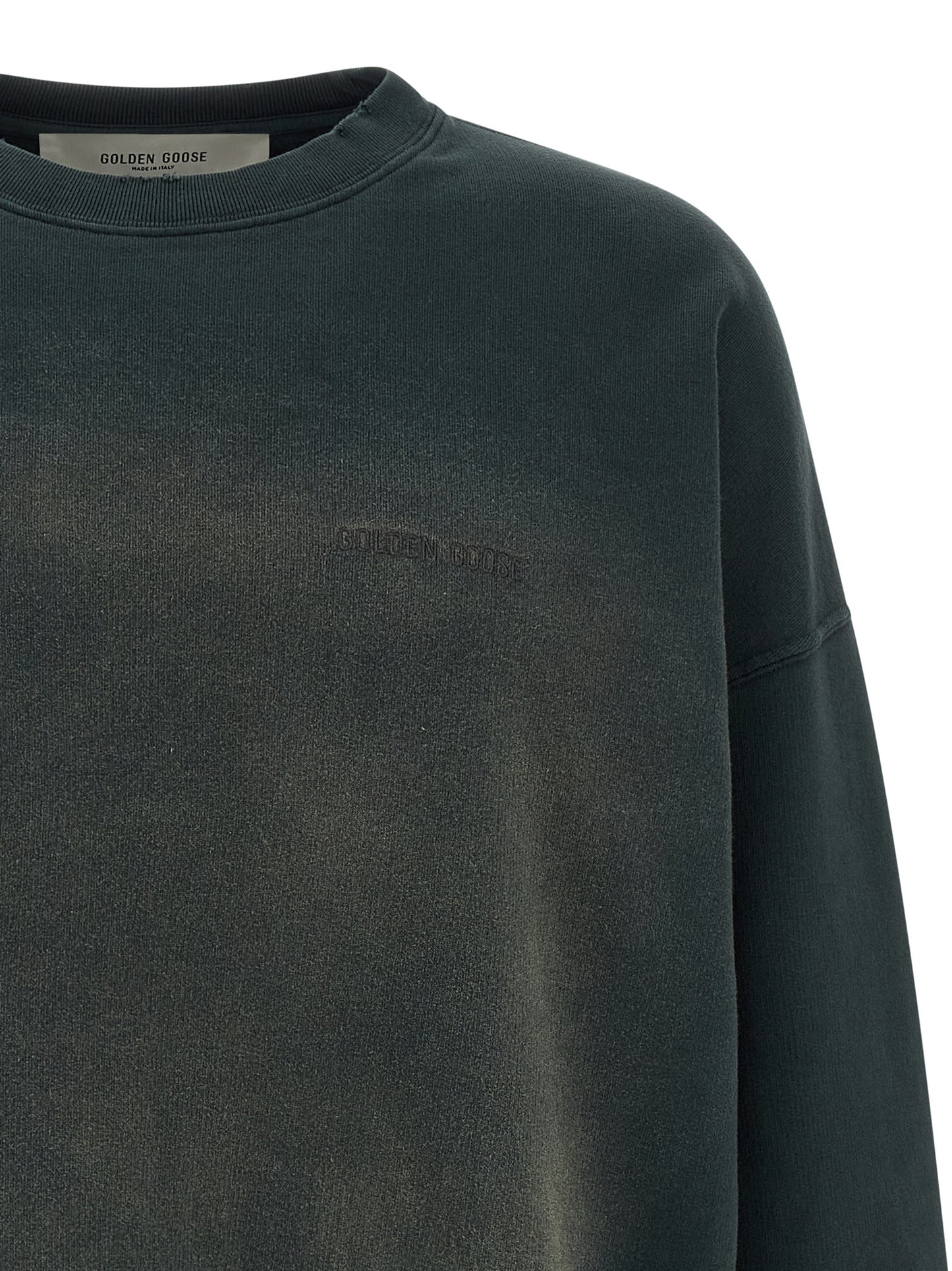 Sweatshirt by Golden Goose for men in cotton black features a unrivaled silhouette with a refined crew neckline and unrivaled detailing for a sophisticated look.