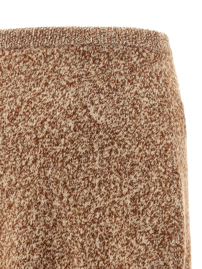 Skirt by Versace for women in cashmere virgin wool gold & multicolor features an tailored silhouette, artfully capturing the essence of Women's Cashmere Virgin Wool Mini Long Skirt in a sophisticated mini long.