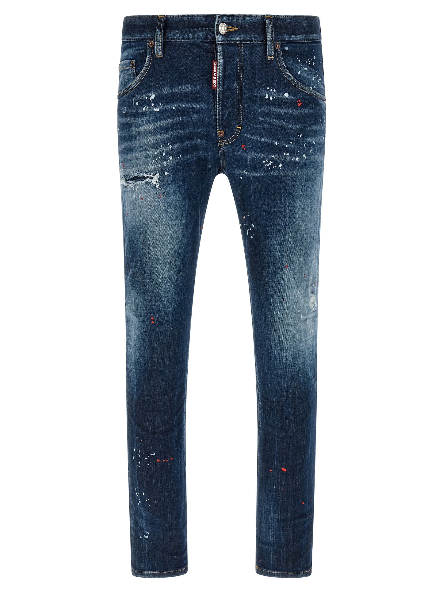 Jeans by Dsquared² for men in stretch denim cotton blue presents a refined pantology silhouette, artfully defined by a refined pantology , long, and a sophisticated low rise.