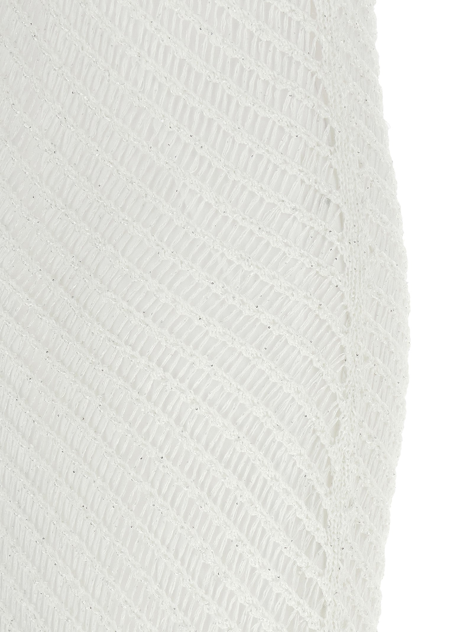 Dress by PINKO for women in viscose & polyester sequins white features an sultry silhouette defined by a and , falling to an sultry long for a sultry look.
