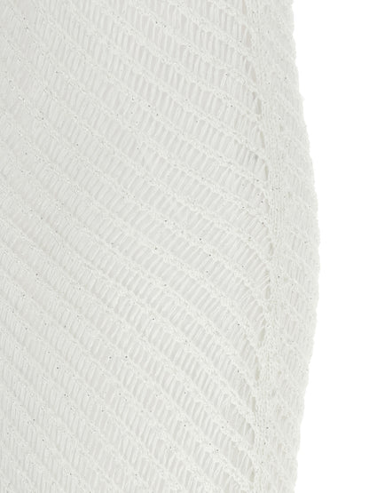 Dress by PINKO for women in viscose & polyester sequins white features an sultry silhouette defined by a and , falling to an sultry long for a sultry look.