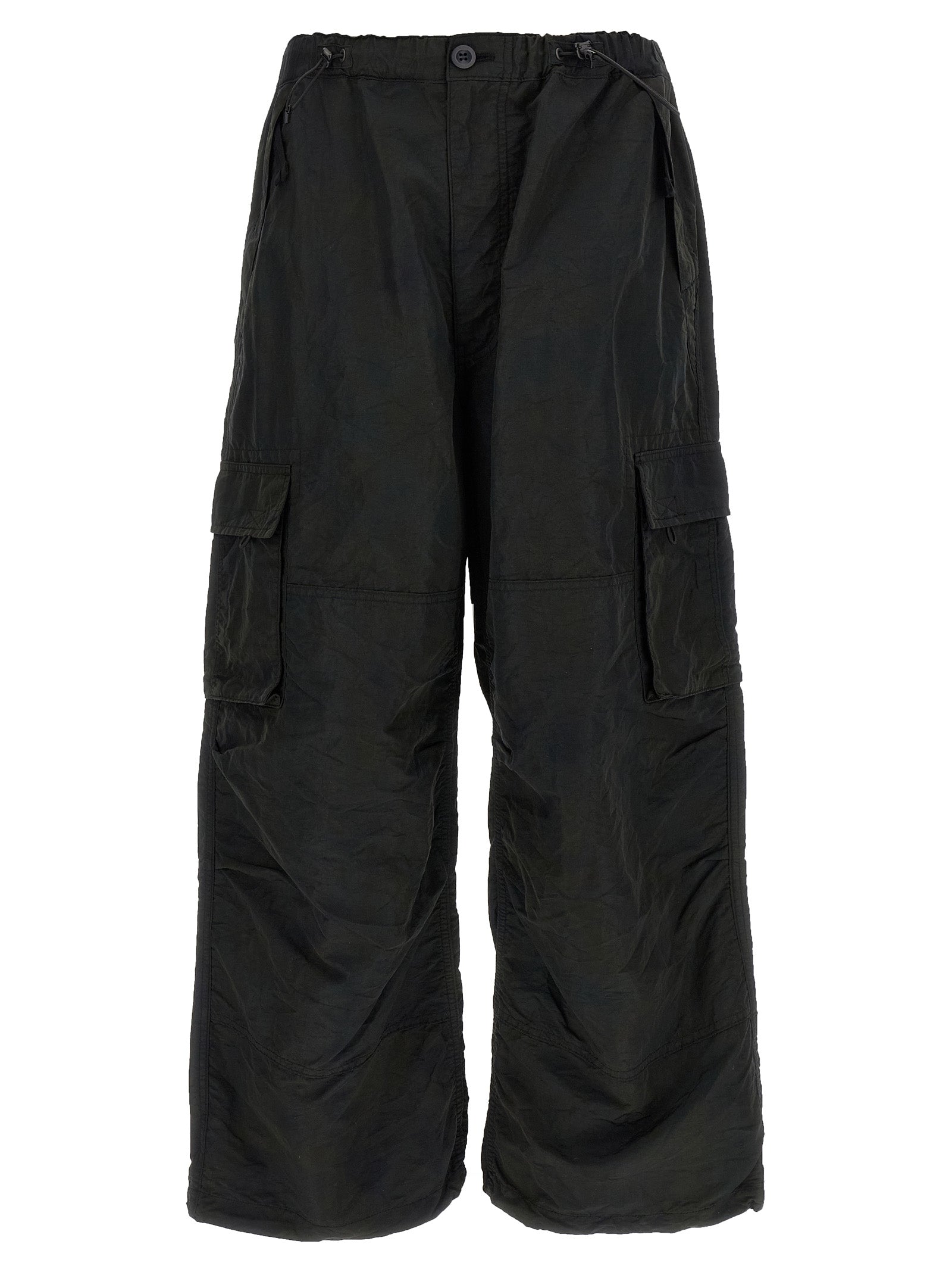 Cargo Pants by Comme Des Garçons for men in nylon fabric black features an tailored straight-leg & wide with a and long, creating a tailored utilitarian silhouette.