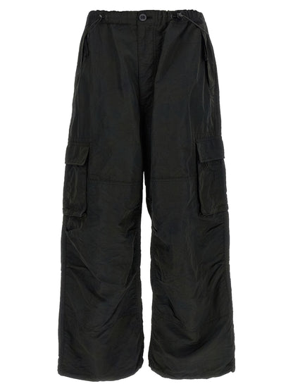 Cargo Pants by Comme Des Garçons for men in nylon fabric black features an tailored straight-leg & wide with a and long, creating a tailored utilitarian silhouette.