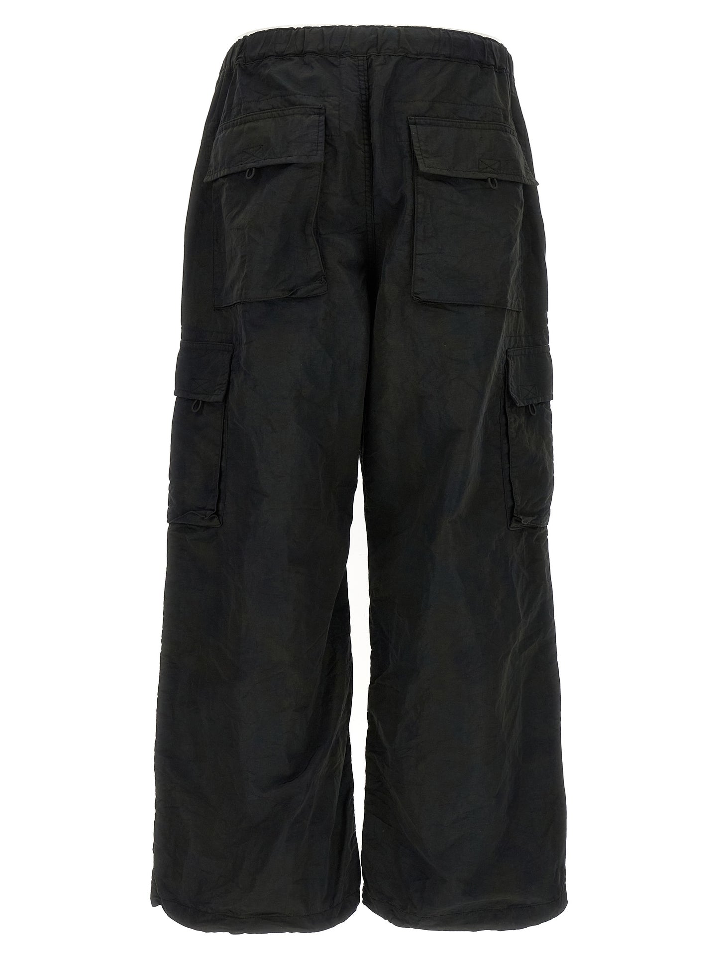 Cargo Pants by Comme Des Garçons for men in nylon fabric black features an urban chic straight-leg & wide with a and long, creating a urban chic aesthetic for "Moon Behind the Hill".