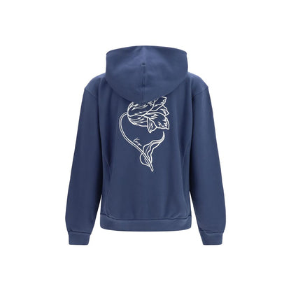 Sweatshirt Hoodie by Kenzo for men in cotton blue, patterned & floral features a edgy silhouette, detailed with a edgy hooded neckline and for a refined finish.