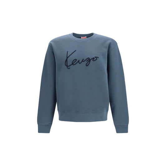 Sweatshirt by Kenzo for men in cotton blue & signature features an provocated silhouette, detailed with a provocated and a refined crew neckline for a sophisticated aesthetic.