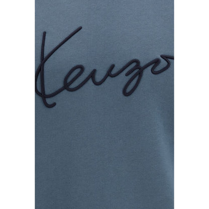 Sweatshirt by Kenzo for men in cotton blue & signature features an magnificent silhouette, showcasing a sophisticated crew neckline and detail for a truly magnificent finish.