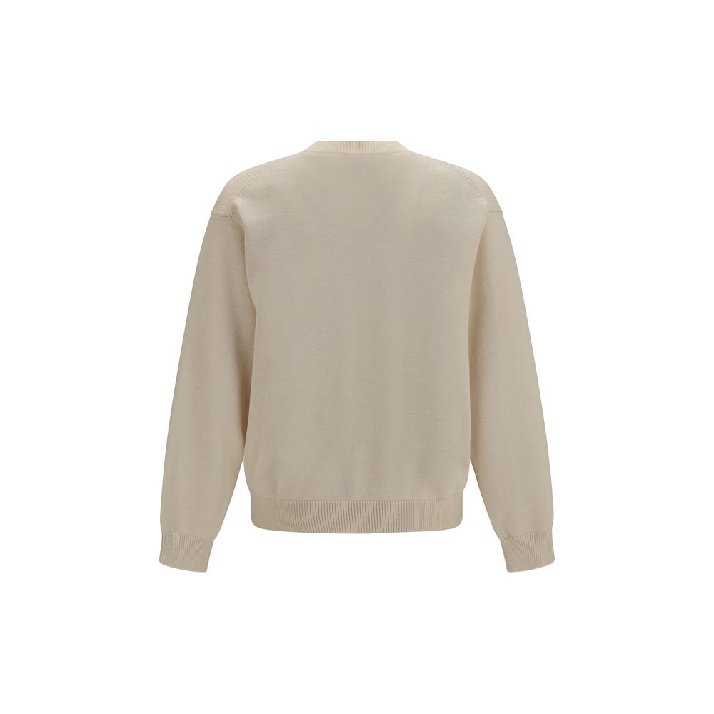 Sweatshirt by Kenzo for men in cotton & merino wool beige & signature presents a smart casual silhouette, featuring a smart casual crew neckline and for a sophisticated look.