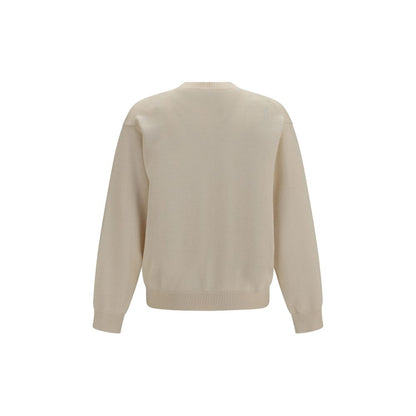 Sweatshirt by Kenzo for men in cotton & merino wool beige & signature presents a smart casual silhouette, featuring a smart casual crew neckline and for a sophisticated look.