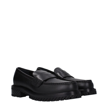 Mid-Heel Loafer Slip-On Shoes by Off-White for men in leather & rubber black & white showcases a resplendent Men's Leather & Rubber Mid-Heel Loafer Slip-On Shoes aesthetic, defined by its resplendent round toe style and elegant 4-5-cm-heel mid-heel.