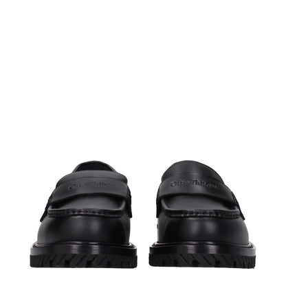 Mid-Heel Loafer Slip-On Shoes by Off-White for men in leather & rubber black & white showcases a timeless silhouette from the Men's Leather & Rubber Mid-Heel Loafer Slip-On Shoes collection, featuring a timeless 4-5-cm-heel mid-heel and round toe style for a timeless finish.