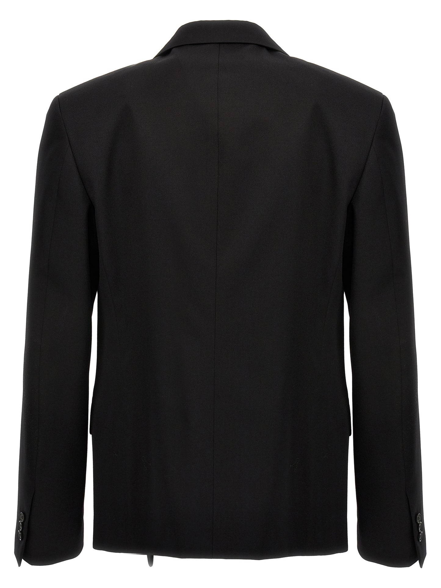 Blazer by Off-White for men in wool black & white showcases a polished silhouette, highlighted by a refined and polished for a sophisticated finish.