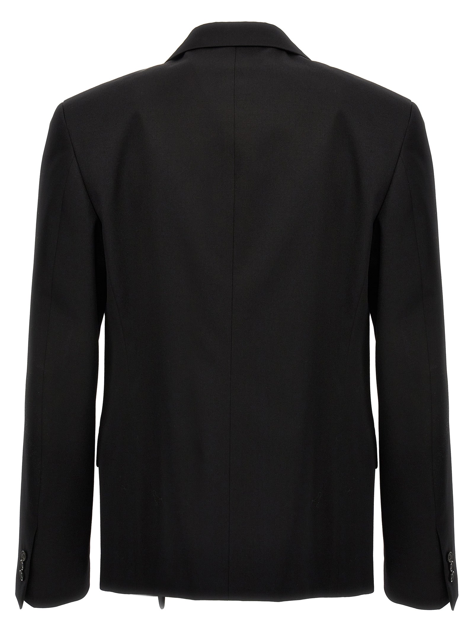 Blazer by Off-White for men in wool black & white showcases a polished silhouette, highlighted by a refined and polished for a sophisticated finish.