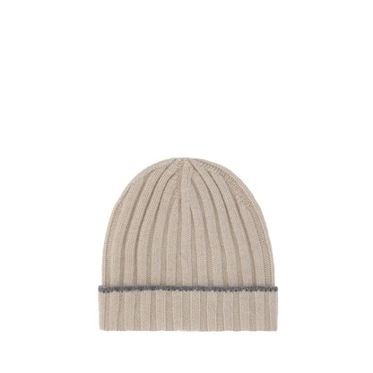 Beanie Hat by Brunello Cucinelli for men in cashmere & capra leather brown features a distinguished knit construction, showcasing the sophisticated silhouette and distinguished finish of the Cashmere & Capra Leather Beanie Hat.