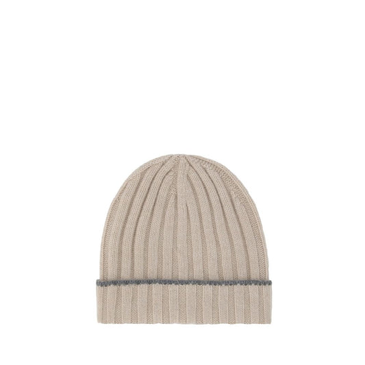 Beanie Hat by Brunello Cucinelli for men in cashmere & capra leather brown features a distinguished knit construction, showcasing the sophisticated silhouette and distinguished finish of the Cashmere & Capra Leather Beanie Hat.
