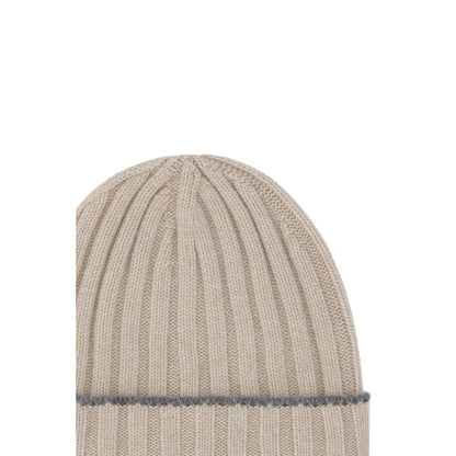 Beanie Hat by Brunello Cucinelli for men in cashmere & capra leather brown presents a urban-chic silhouette, showcasing the urban-chic craftsmanship of this Cashmere & Capra Leather Beanie Hat.