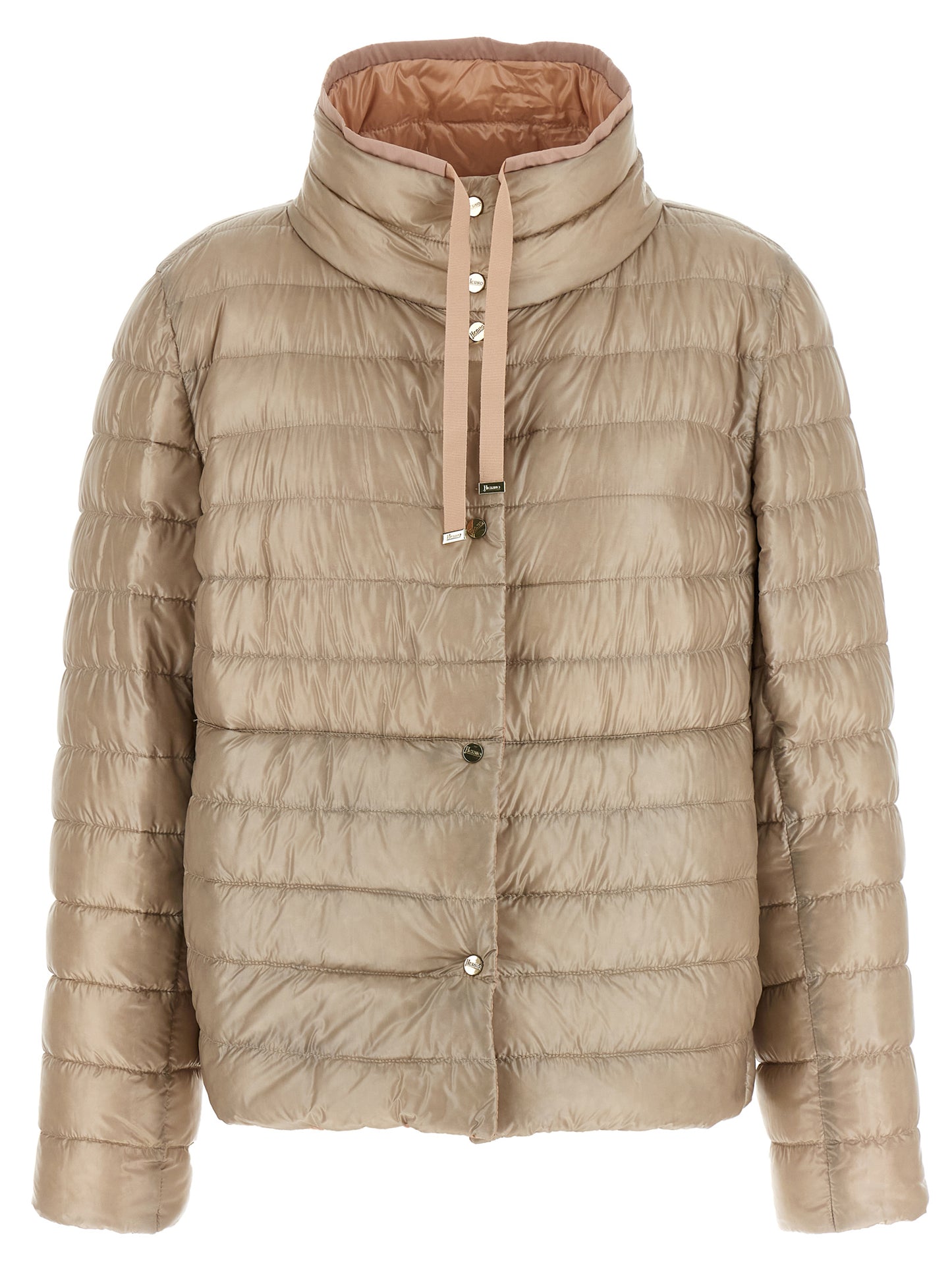 Puffer Jacket by Herno for women in nylon & goose-down multicolor features a city-ready silhouette, detailed with pockets & insulated and a city-ready high-neck neckline.