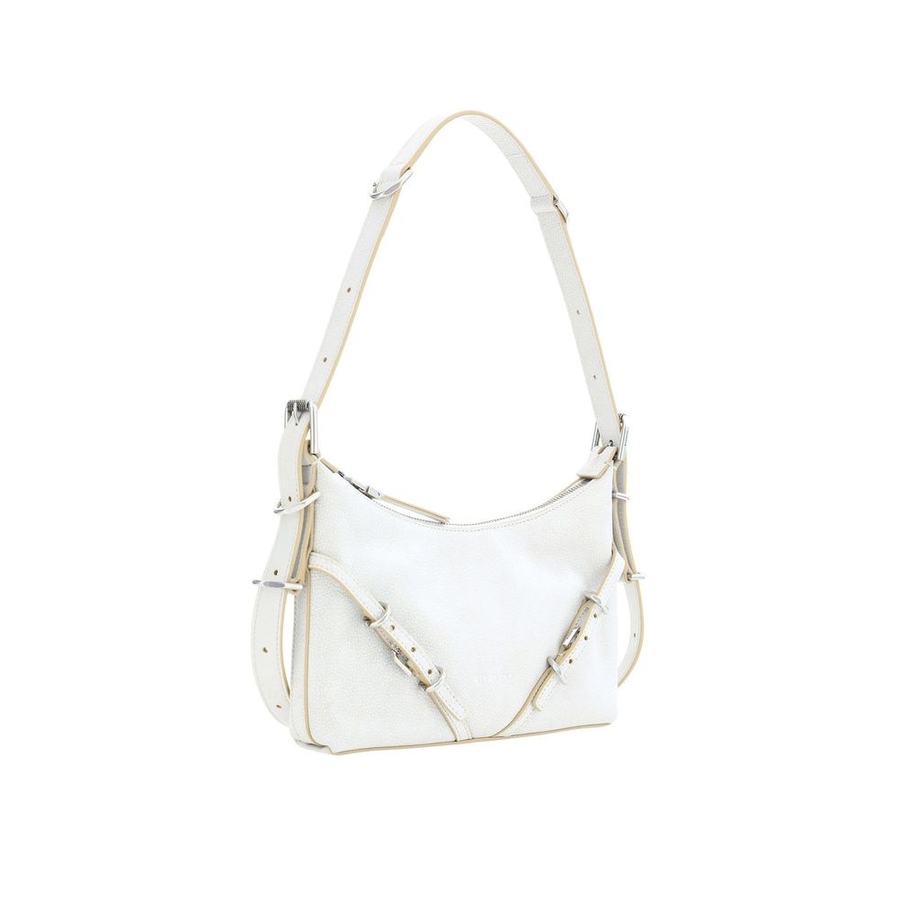Shoulder Bag by Givenchy for women in leather silver & white presents a statuesque silhouette, showcasing a secure zipper and statuesque with versatile shoulder-strap for a sophisticated look.