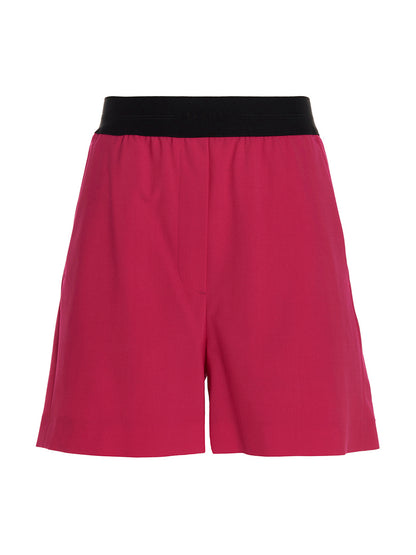 Bermuda Shorts by MSGM for women in virgin wool fuchsia presents a sleek silhouette, featuring a sleek with a refined short and a sophisticated .