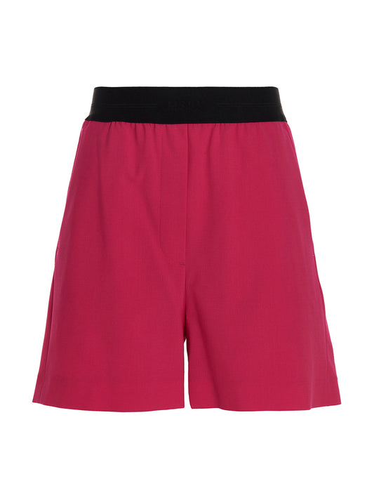 Bermuda Shorts by MSGM for women in virgin wool fuchsia presents a sleek silhouette, featuring a sleek with a refined short and a sophisticated .