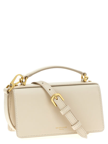 Small Handbag by Golden Goose for women in leather & metal white features a refined silhouette, showcasing a secure clip, organized , and versatile shoulder-strap, handle & adjustable-strap for a refined finish.