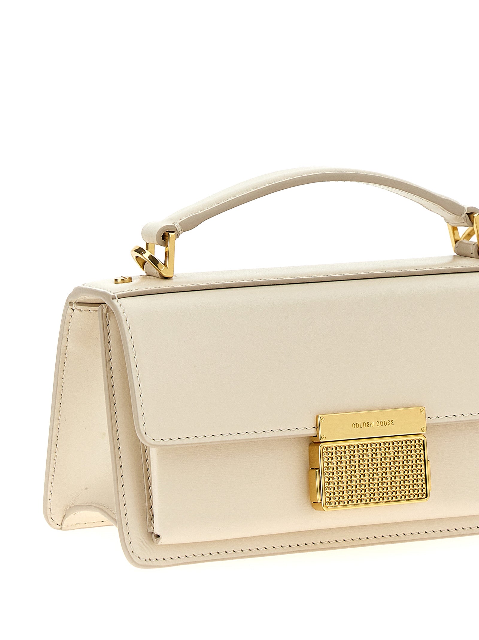 Small Handbag by Golden Goose for women in leather & metal white presents a ornamental silhouette, showcasing a secure clip, ample , and versatile shoulder-strap, handle & adjustable-strap for a ornamental finish.