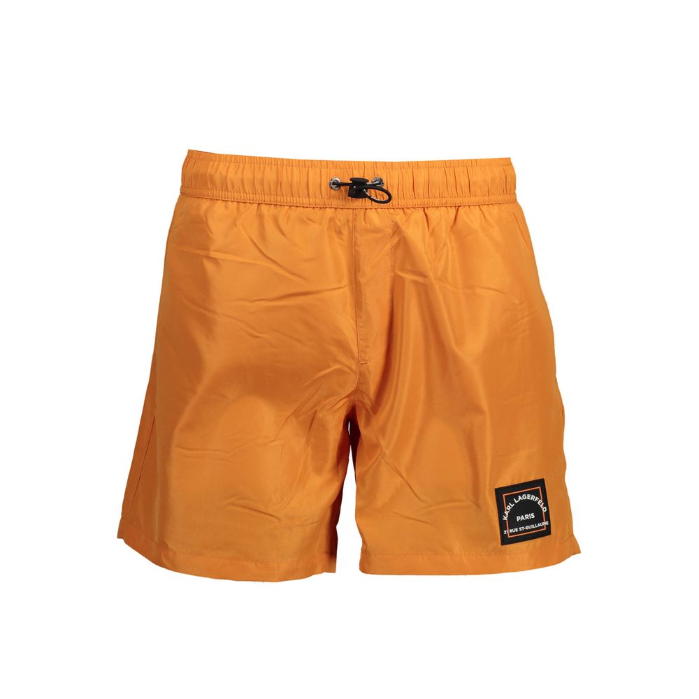 Shorts by Karl Lagerfeld for men in polyester orange features a architectural silhouette, showcasing a architectural and short defined by a sophisticated for a premium, elevated aesthetic.