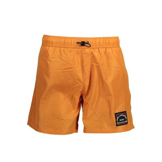 Shorts by Karl Lagerfeld for men in polyester orange features a architectural silhouette, showcasing a architectural and short defined by a sophisticated for a premium, elevated aesthetic.