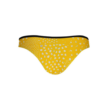 Swim Briefs by Karl Lagerfeld for women in stretch polyamide yellow features a sleek silhouette from the Women's Stretch Polyamide Swim Briefs collection, showcasing a sleek cut designed for a sleek fit.