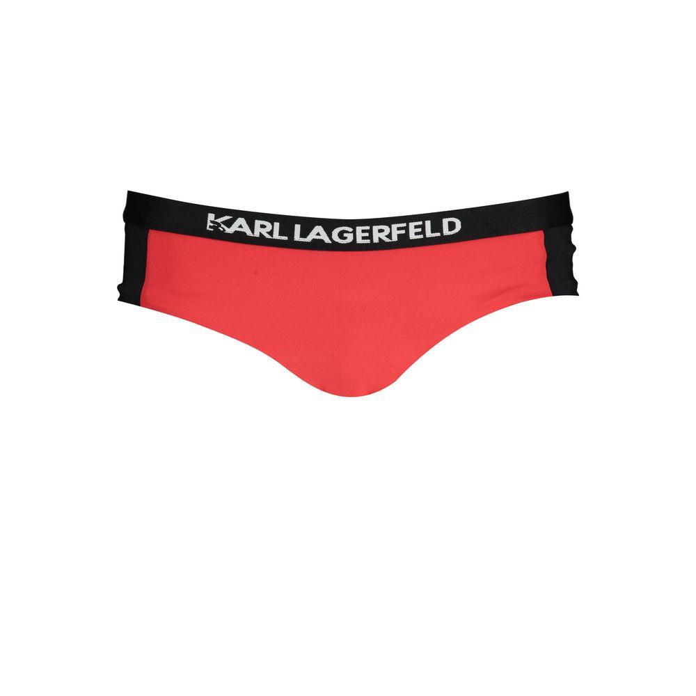Swim Briefs by Karl Lagerfeld for women in stretch polyamide red features a refined silhouette, showcasing the refined design of this Waves Women's Stretch Polyamide Swim Briefs with a refined fit.