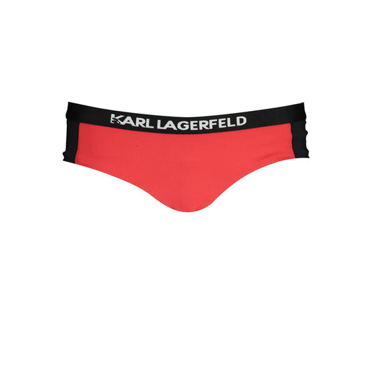 Swim Briefs by Karl Lagerfeld for women in stretch polyamide red features a refined silhouette, showcasing the refined design of this Waves Women's Stretch Polyamide Swim Briefs with a refined fit.