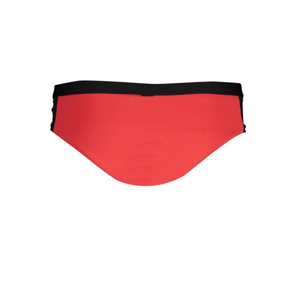 Swim Briefs by Karl Lagerfeld for women in stretch polyamide red features a riviera-ready silhouette, showcasing the riviera-ready design of the Waves Women's Stretch Polyamide Swim Briefs for a sophisticated look.