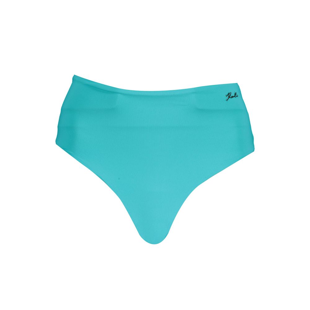 Swim Briefs by Karl Lagerfeld for women in stretch polyamide azzurro features an sartorial silhouette, showcasing the refined aesthetic of Women's Stretch Polyamide Swim Briefs with a sartorial cut designed for the modern shoreline.