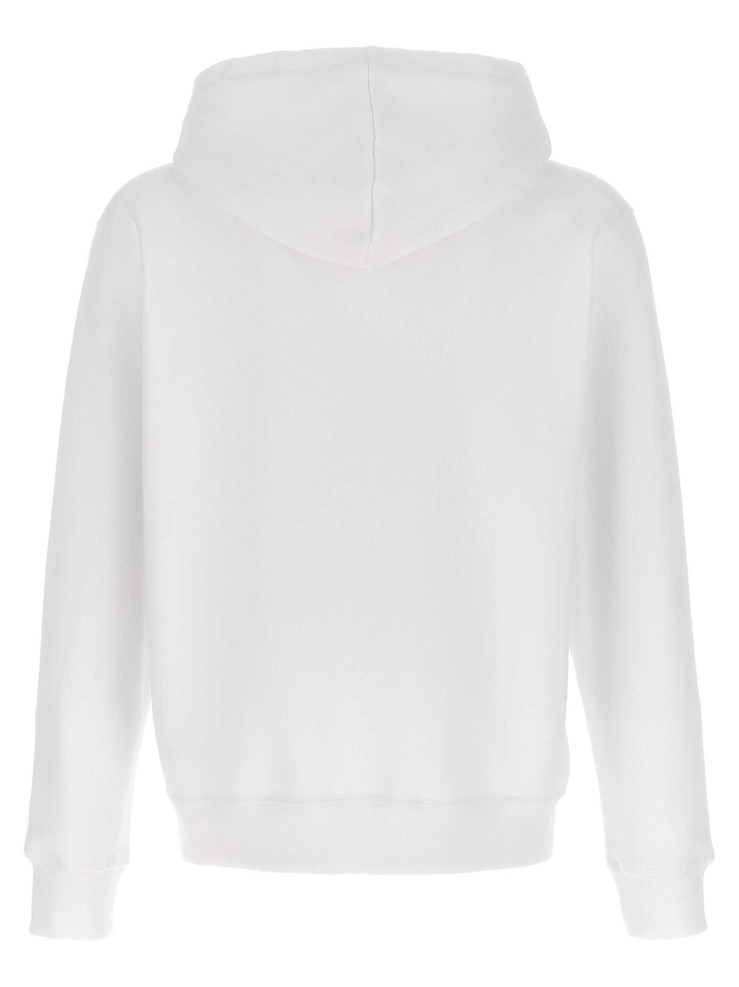 Sweatshirt Hoodie by Dsquared² for men in cotton white features a slouchy chic silhouette, detailed with a slouchy chic and a signature hooded neckline for an elevated aesthetic.